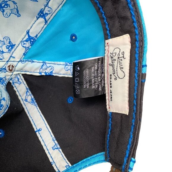 VINTAGE True Religion Patchwork Hat Baseball Cap Blue - Picture 5 of 7